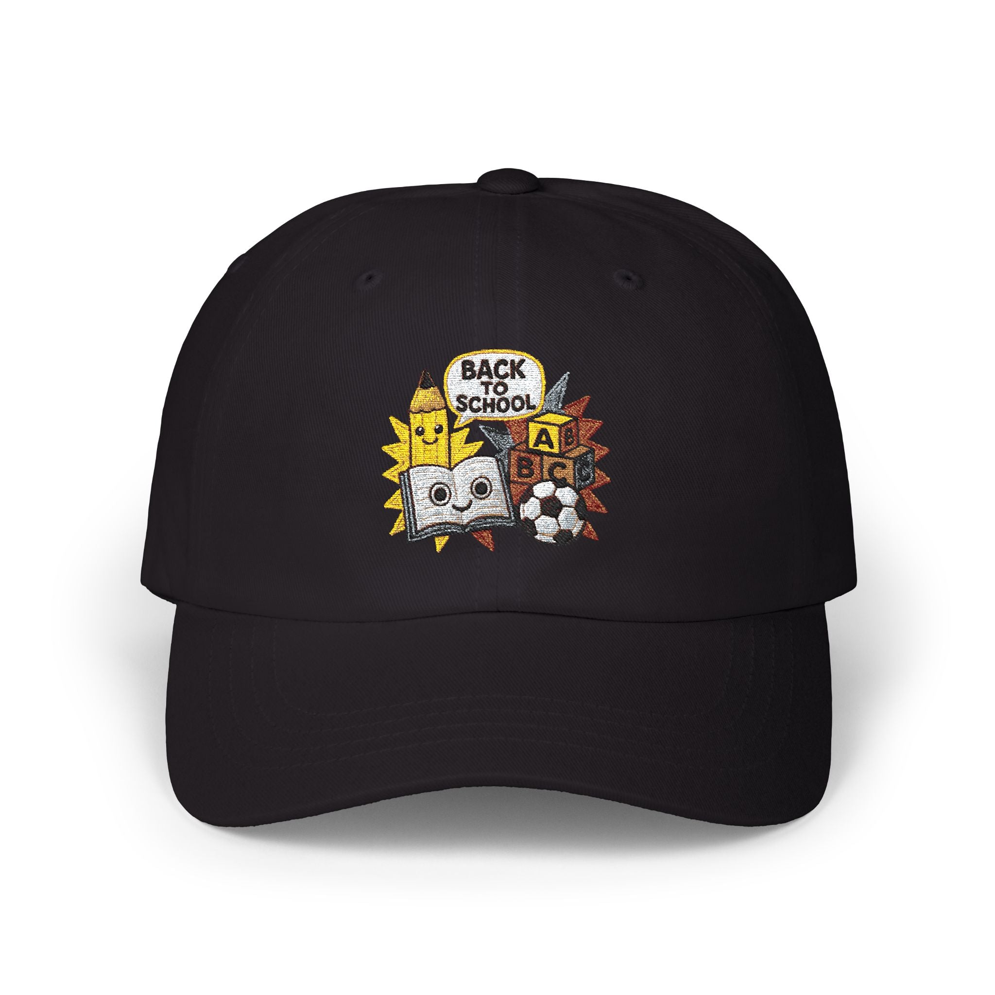 Back to School Embroidered Hat - Cute Pencil & Book Design, Teacher Baseball Cap, First Day of School Gift, ABC Blocks, Soccer Ball