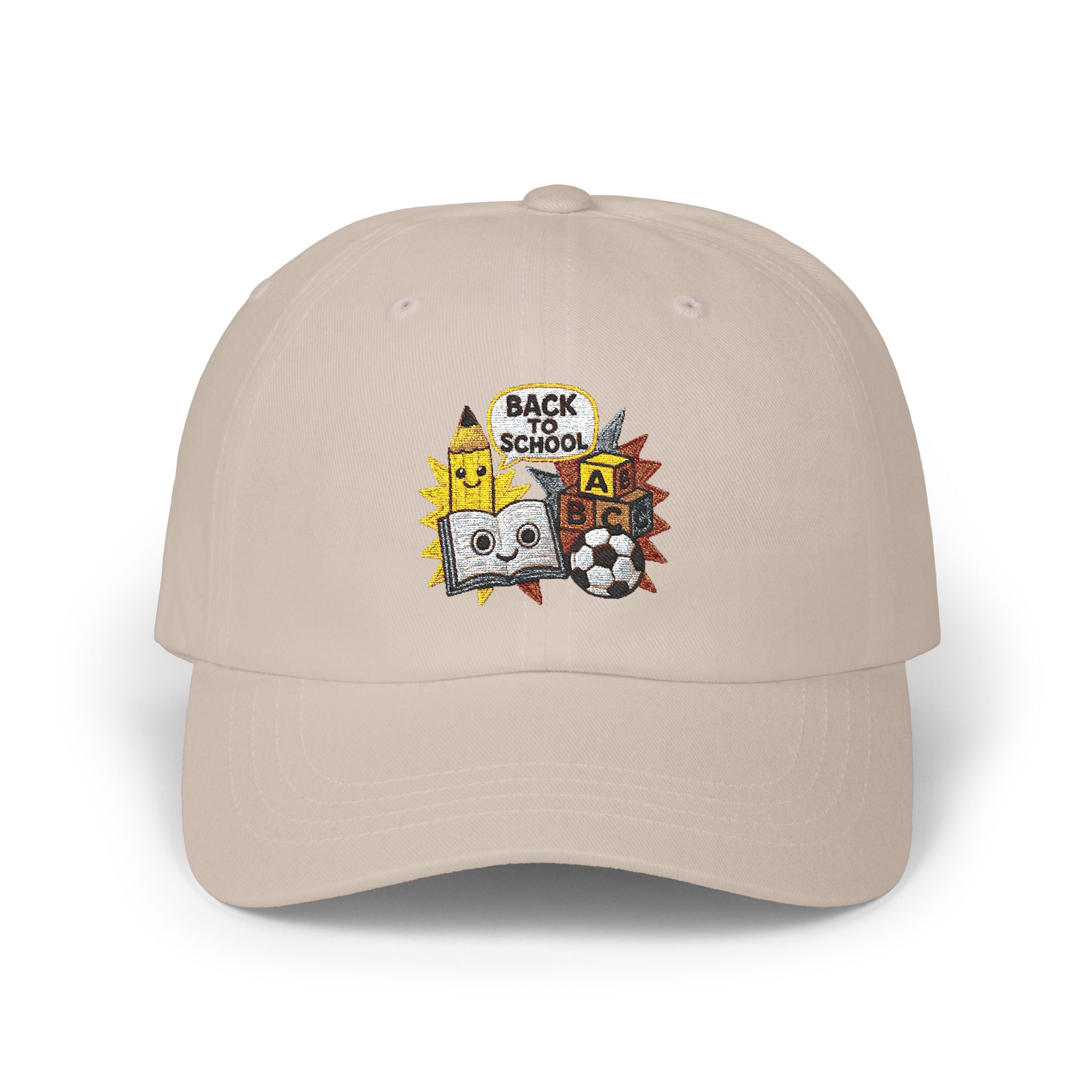 Back to School Embroidered Hat - Cute Pencil & Book Design, Teacher Baseball Cap, First Day of School Gift, ABC Blocks, Soccer Ball