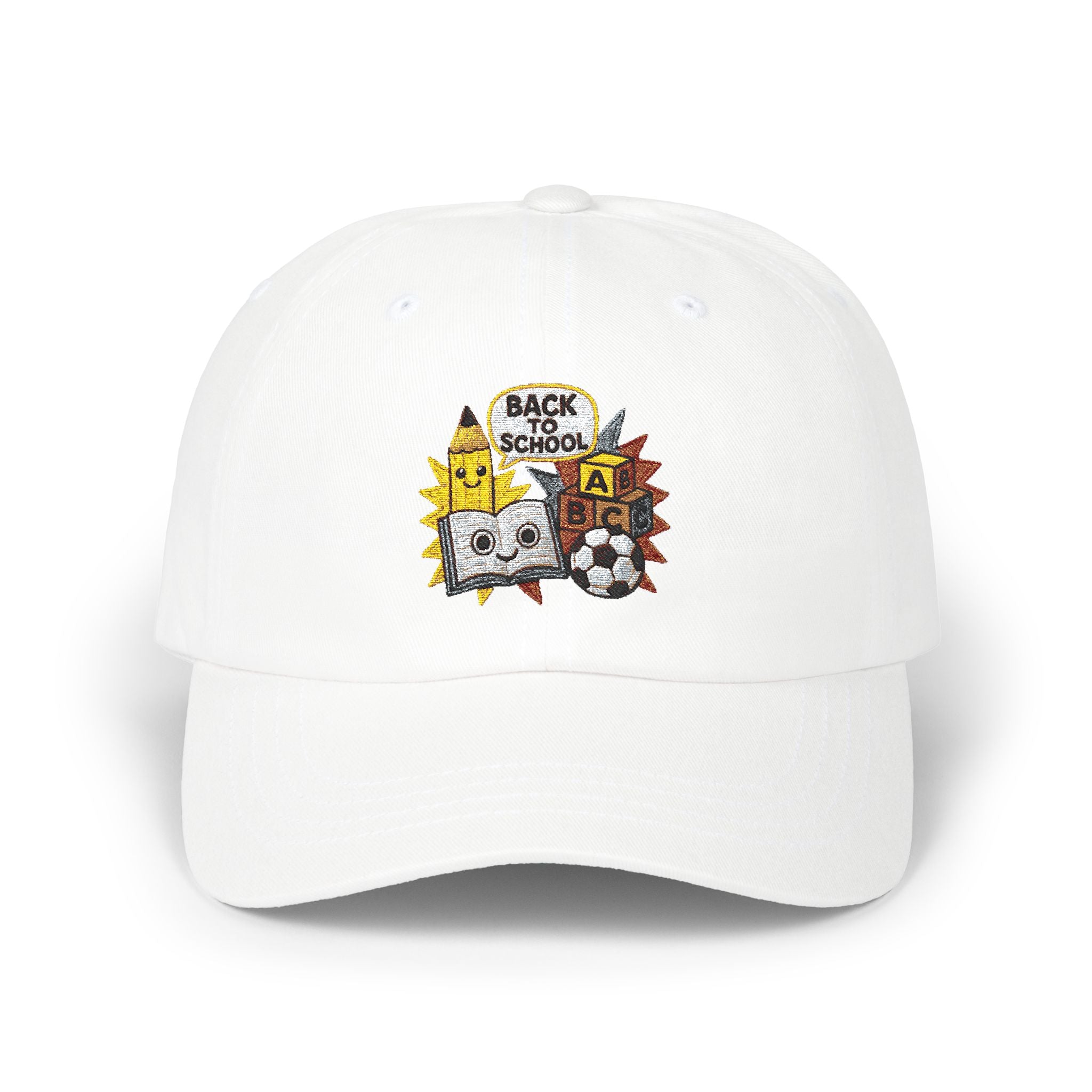 Back to School Embroidered Hat - Cute Pencil & Book Design, Teacher Baseball Cap, First Day of School Gift, ABC Blocks, Soccer Ball
