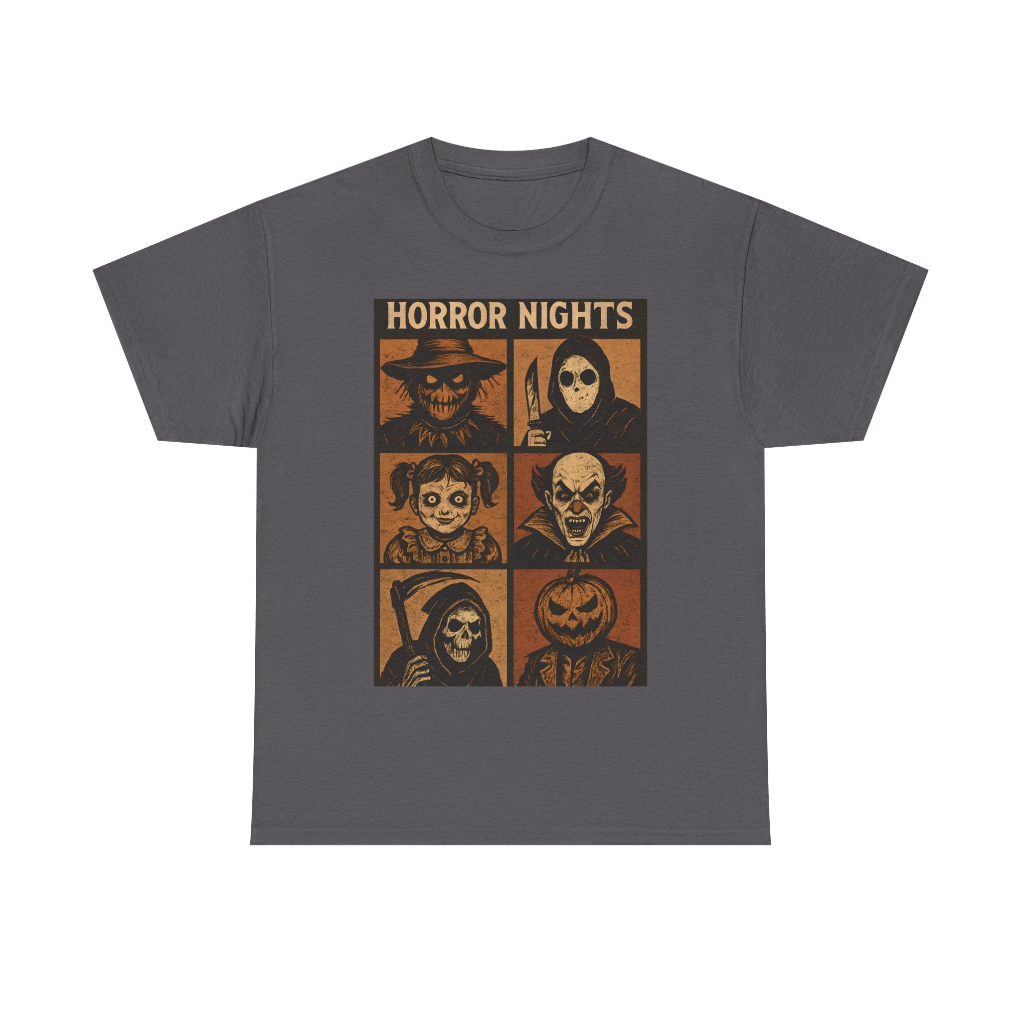 Unisex Halloween Horror Nights Tee – Spooky Graphic Shirt, Horror Movie Fan T-Shirt, October Fest Apparel, Trick or Treat Casual Wear