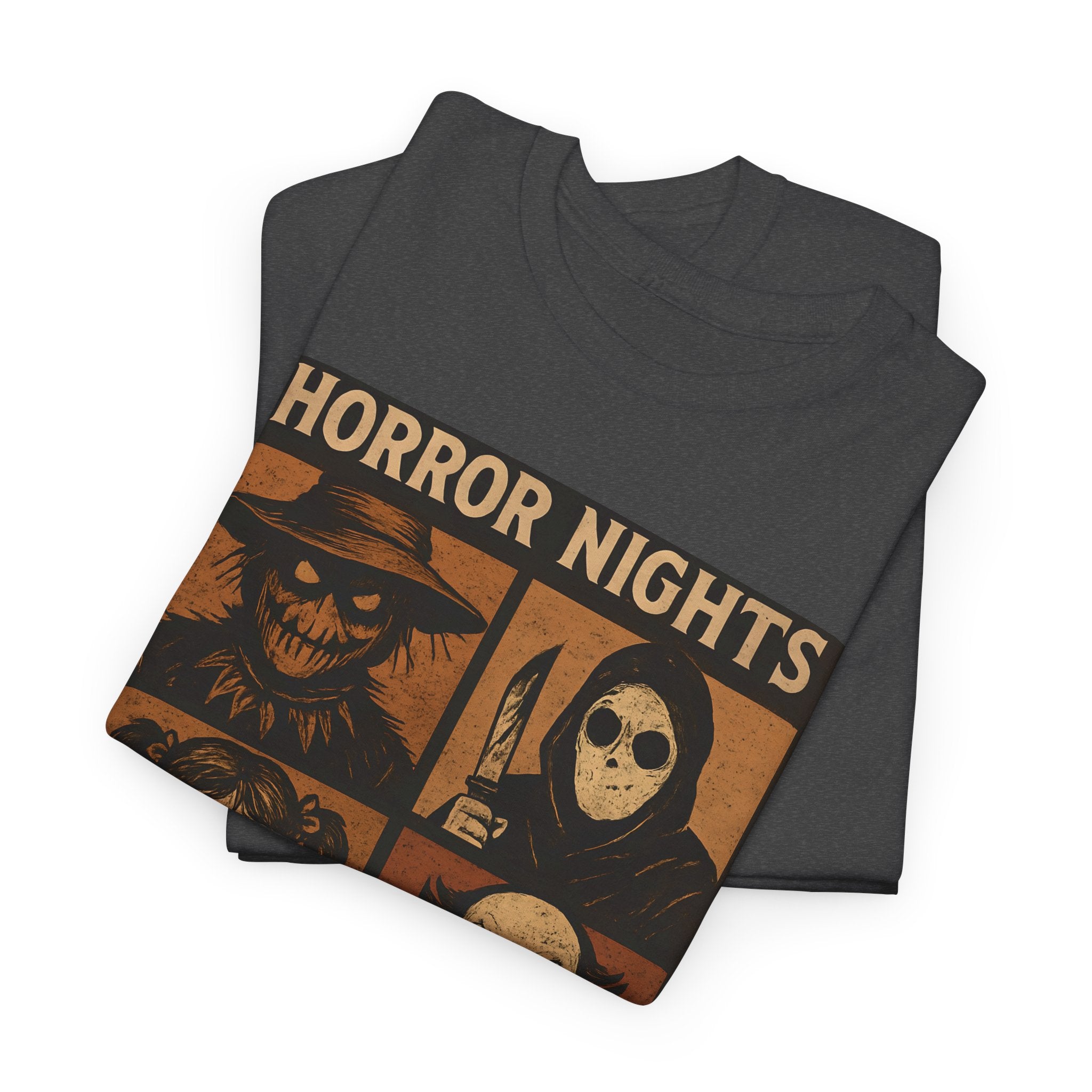 Unisex Halloween Horror Nights Tee – Spooky Graphic Shirt, Horror Movie Fan T-Shirt, October Fest Apparel, Trick or Treat Casual Wear