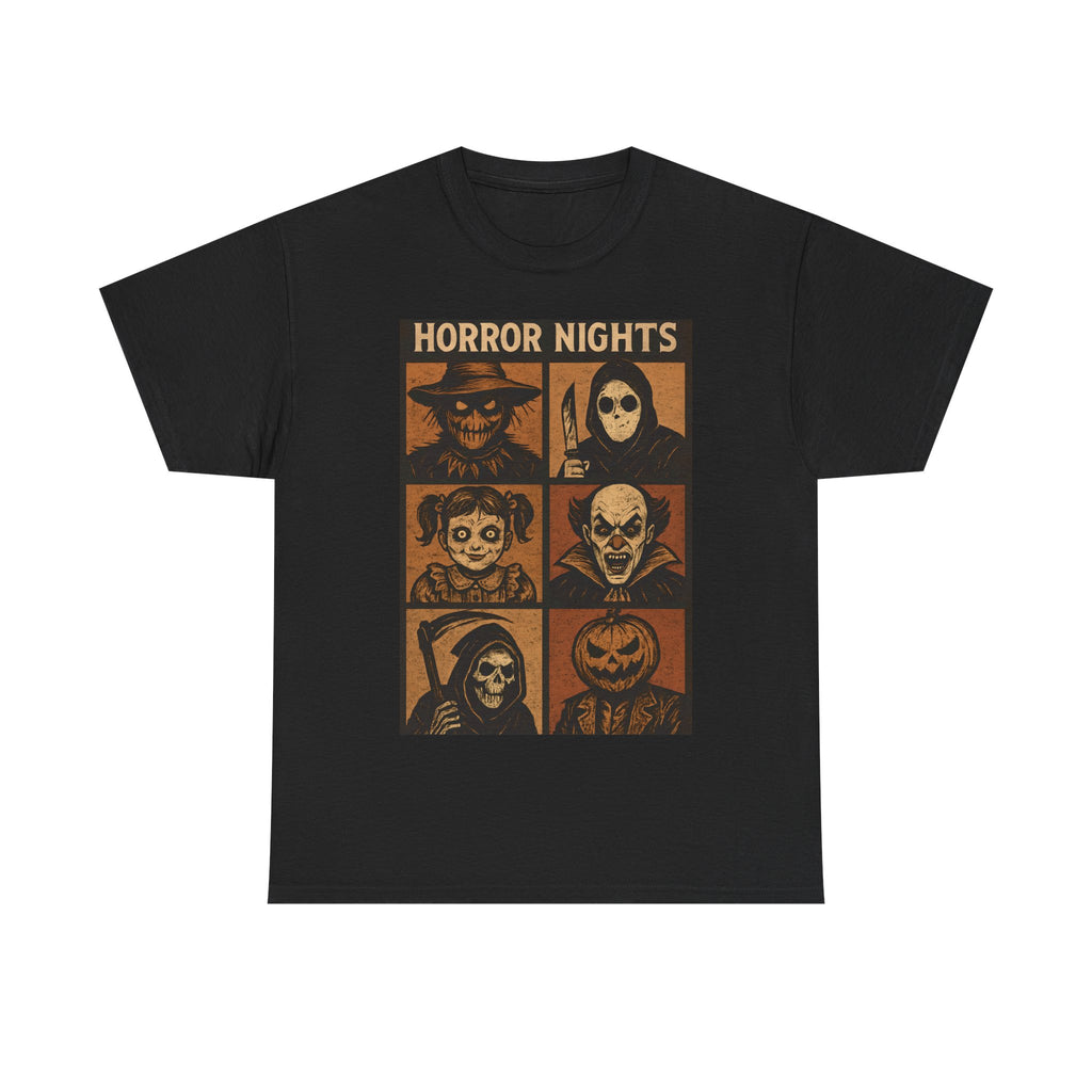 Unisex Halloween Horror Nights Tee – Spooky Graphic Shirt, Horror Movie Fan T-Shirt, October Fest Apparel, Trick or Treat Casual Wear