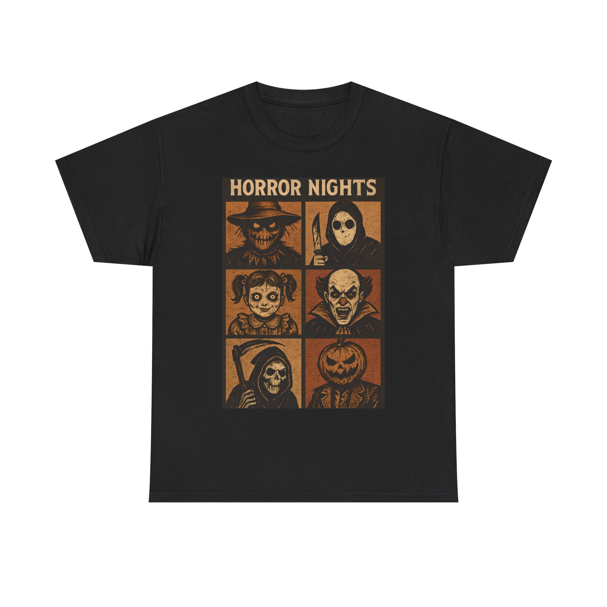 Unisex Halloween Horror Nights Tee – Spooky Graphic Shirt, Horror Movie Fan T-Shirt, October Fest Apparel, Trick or Treat Casual Wear