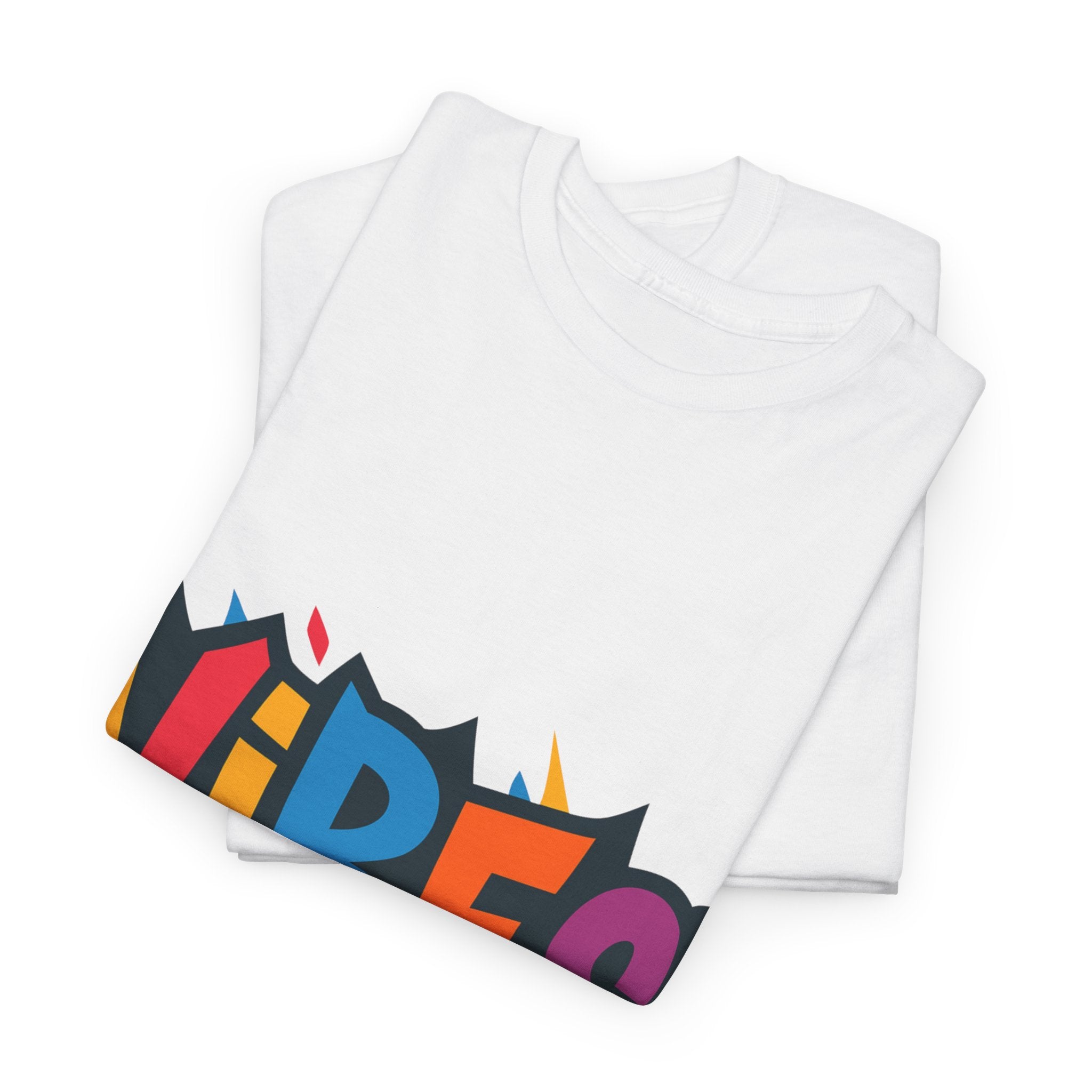 Colorful Vibes Unisex Heavy Cotton Tee – Trendy Graphic Streetwear T-Shirt, Positive Energy Outfit, Casual Everyday Gift for Friends