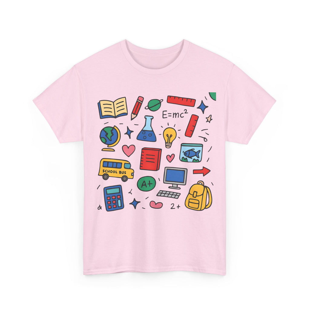 Colorful School Doodles Teacher Shirt – Back to School Graphic Tee | Math, Science & Classroom Gift for Teachers & Students