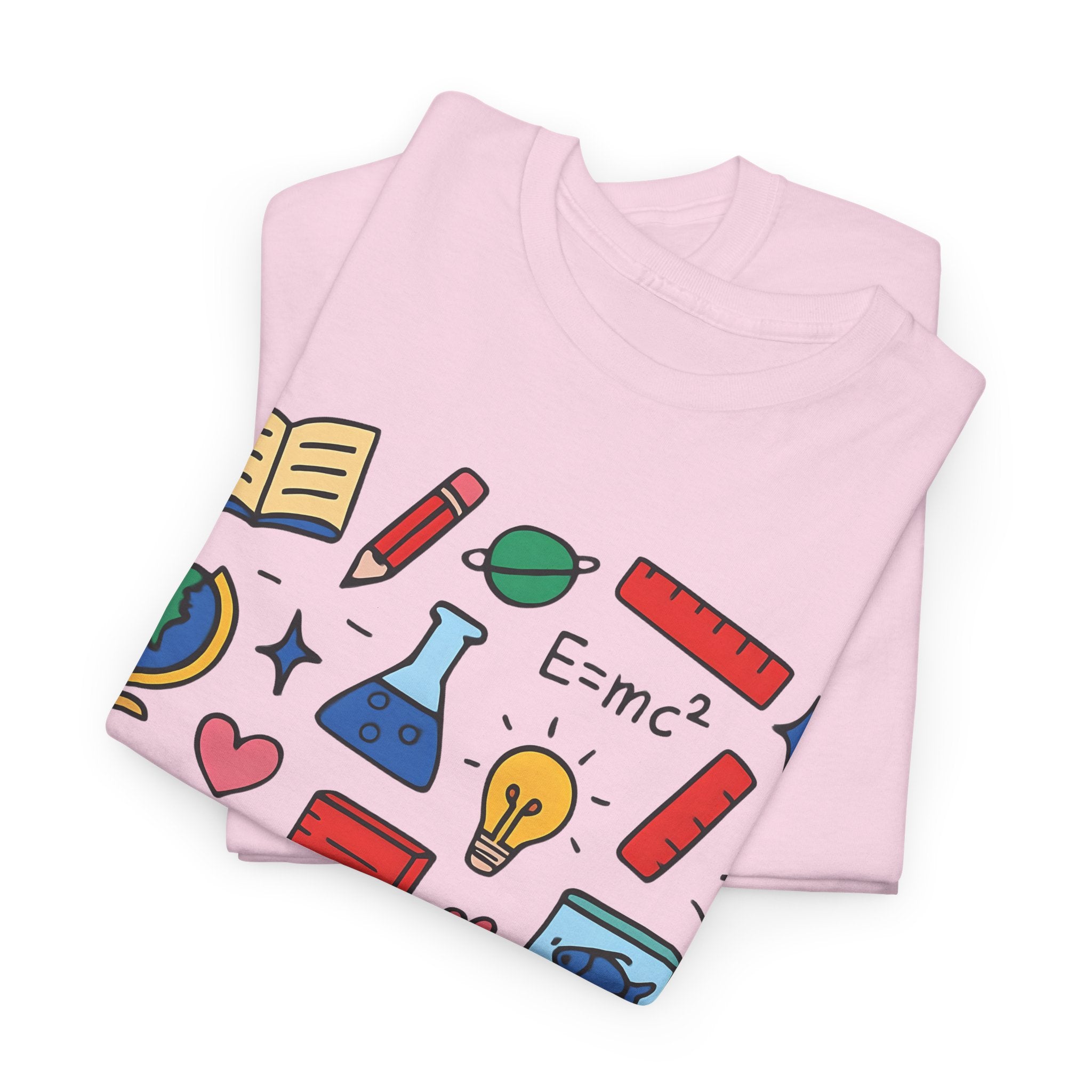 Colorful School Doodles Teacher Shirt – Back to School Graphic Tee | Math, Science & Classroom Gift for Teachers & Students