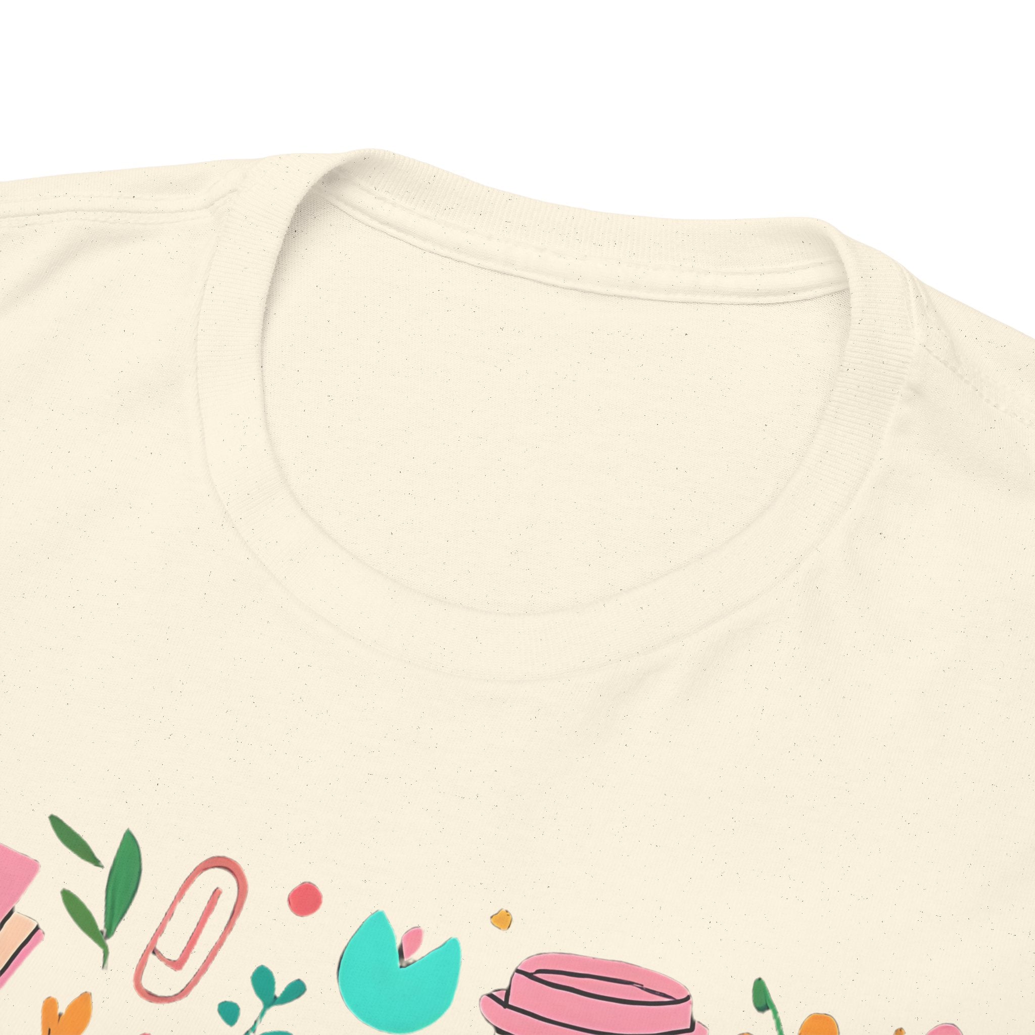 Teacher School Supplies Shirt – Cute Back to School Graphic Tee with Coffee, Books & A+ Icons | Gift for Educators & Classroom Style