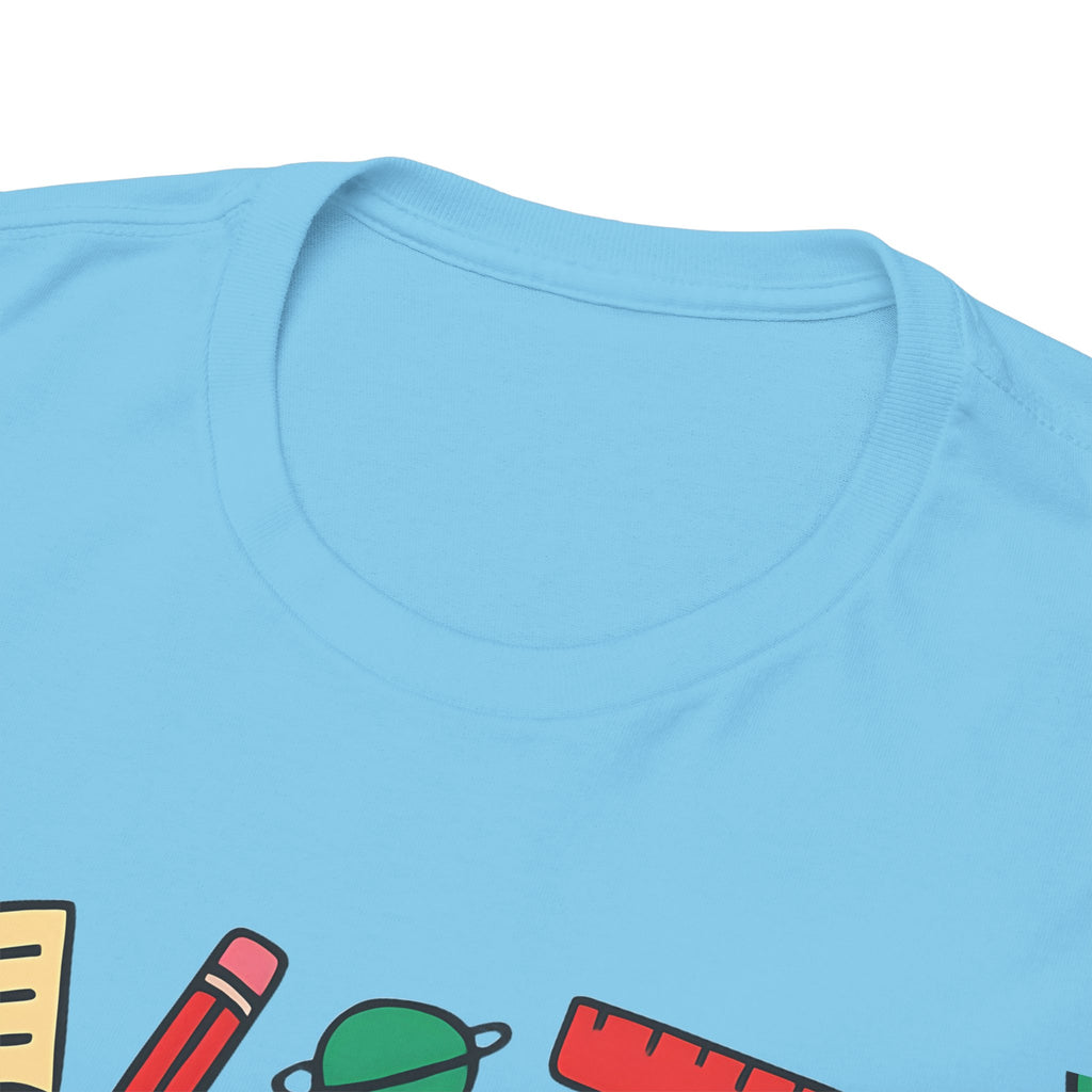 Colorful School Doodles Teacher Shirt – Back to School Graphic Tee | Math, Science & Classroom Gift for Teachers & Students