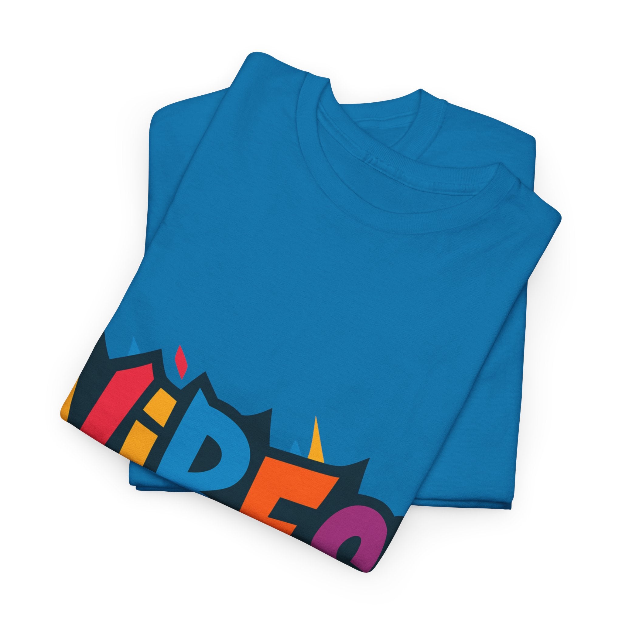 Colorful Vibes Unisex Heavy Cotton Tee – Trendy Graphic Streetwear T-Shirt, Positive Energy Outfit, Casual Everyday Gift for Friends