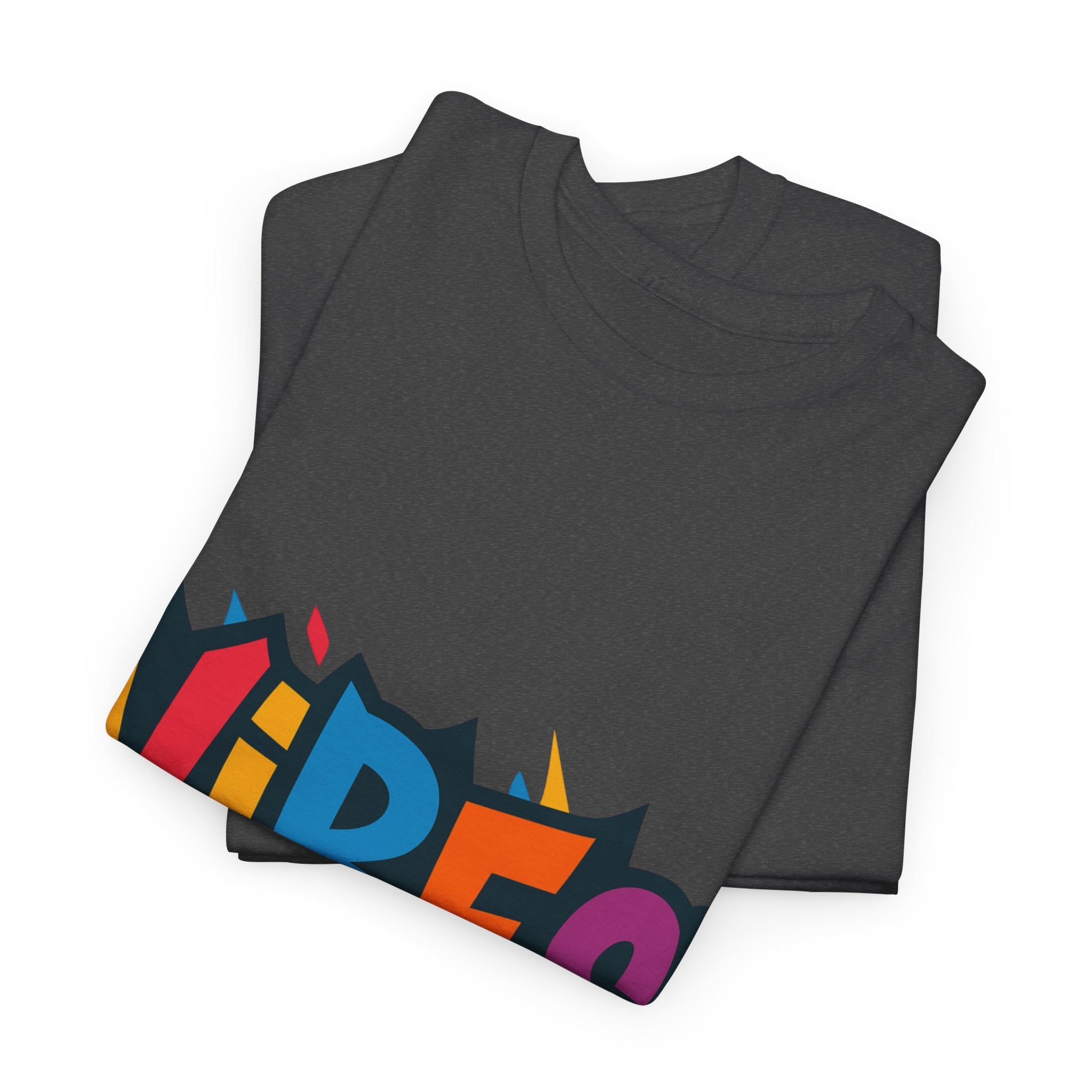 Colorful Vibes Unisex Heavy Cotton Tee – Trendy Graphic Streetwear T-Shirt, Positive Energy Outfit, Casual Everyday Gift for Friends