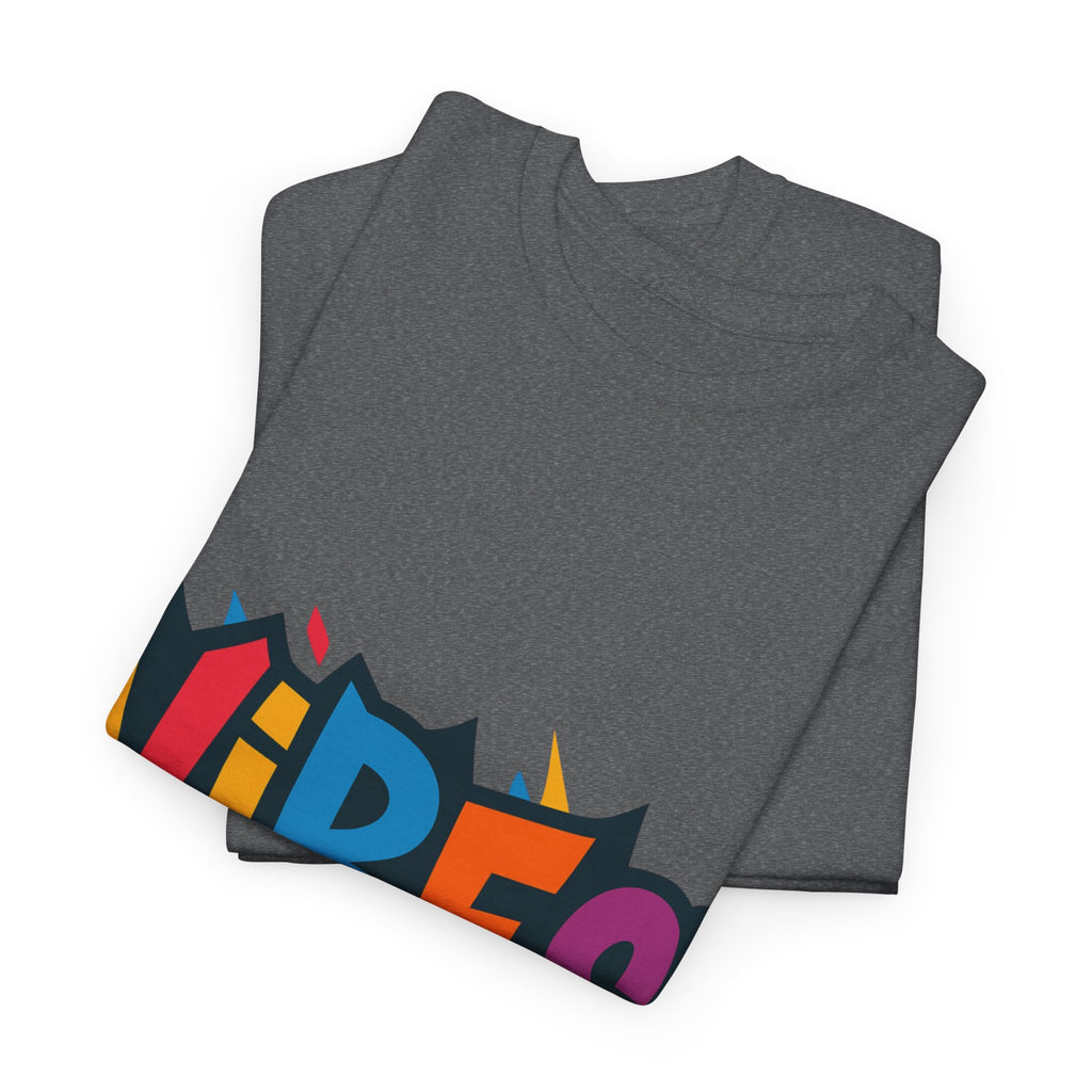 Colorful Vibes Unisex Heavy Cotton Tee – Trendy Graphic Streetwear T-Shirt, Positive Energy Outfit, Casual Everyday Gift for Friends