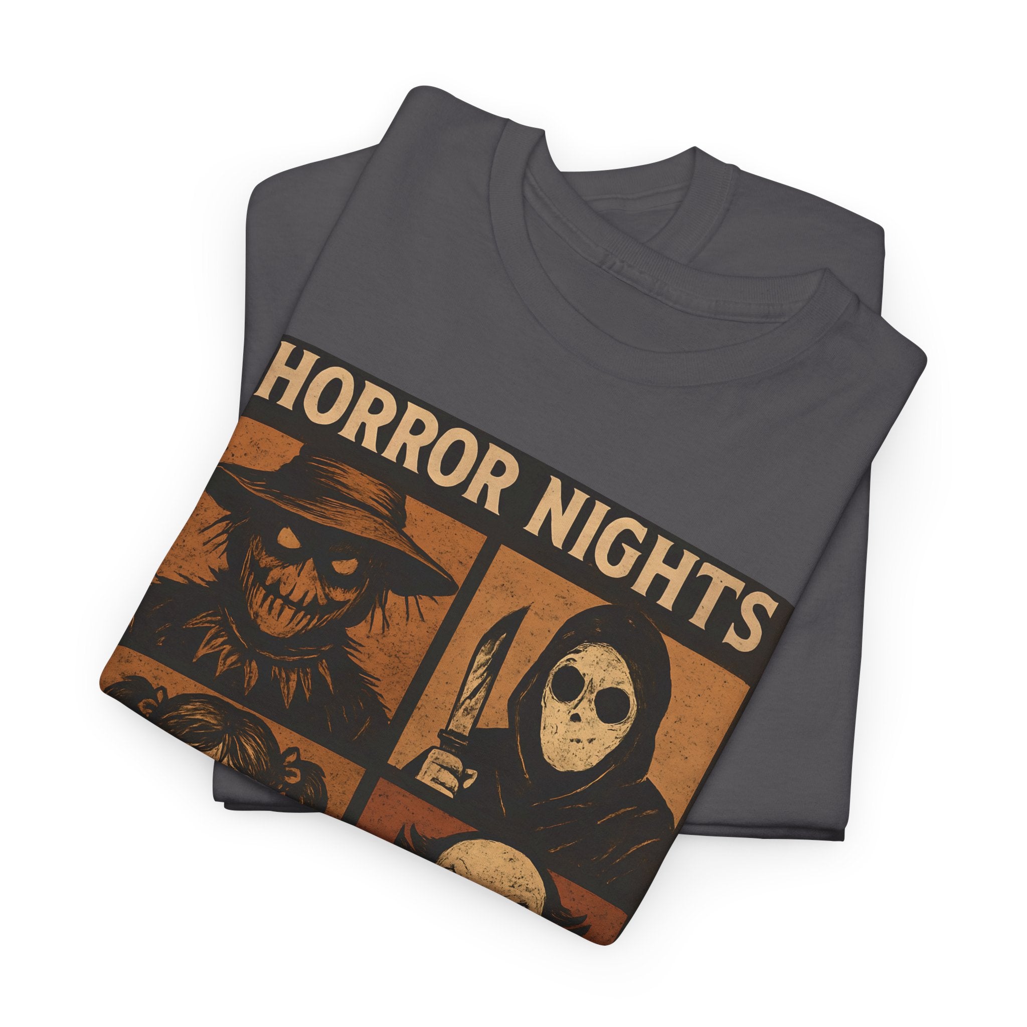 Unisex Halloween Horror Nights Tee – Spooky Graphic Shirt, Horror Movie Fan T-Shirt, October Fest Apparel, Trick or Treat Casual Wear