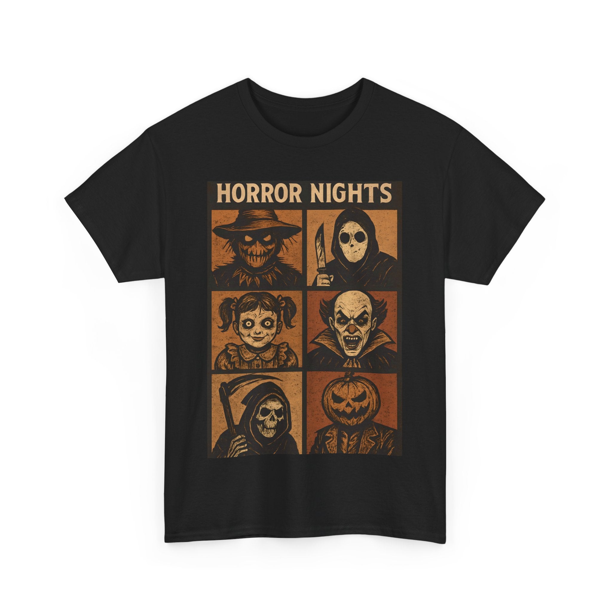 Unisex Halloween Horror Nights Tee – Spooky Graphic Shirt, Horror Movie Fan T-Shirt, October Fest Apparel, Trick or Treat Casual Wear
