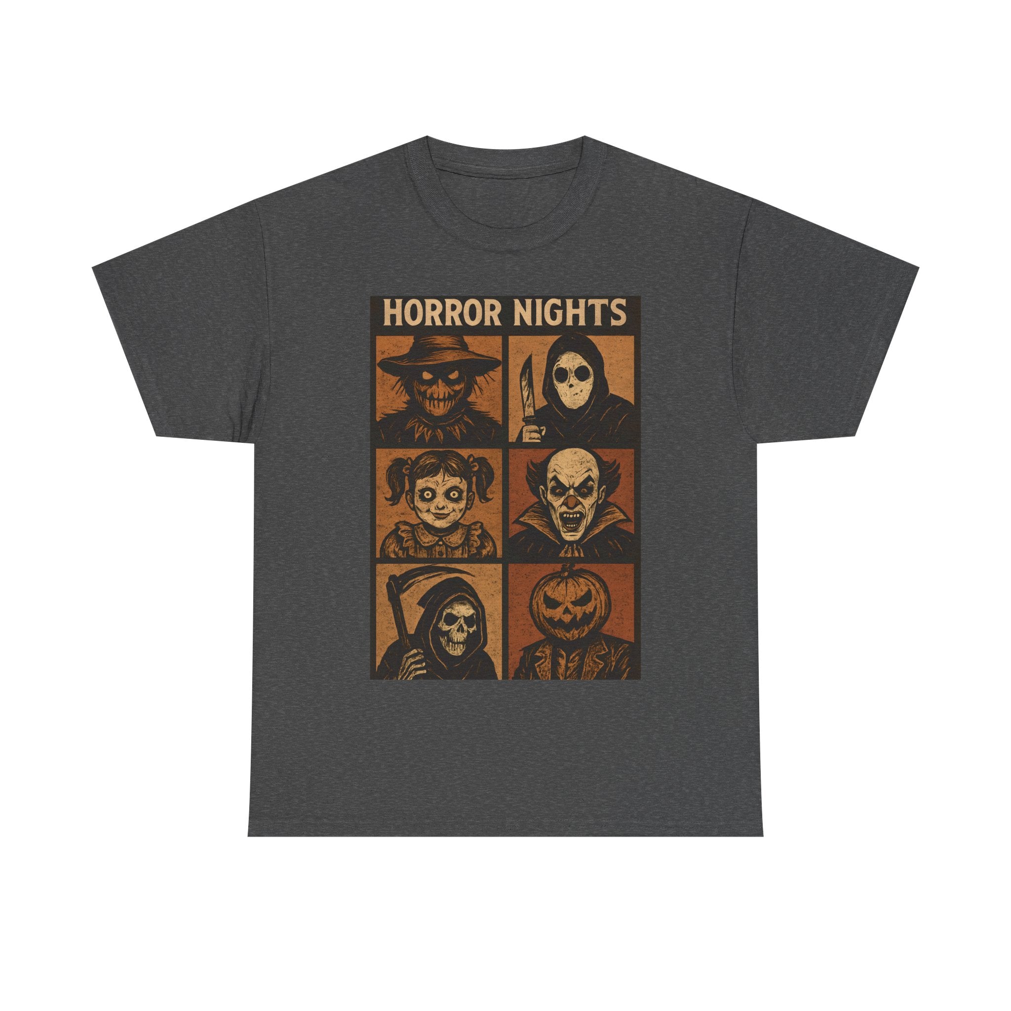 Unisex Halloween Horror Nights Tee – Spooky Graphic Shirt, Horror Movie Fan T-Shirt, October Fest Apparel, Trick or Treat Casual Wear