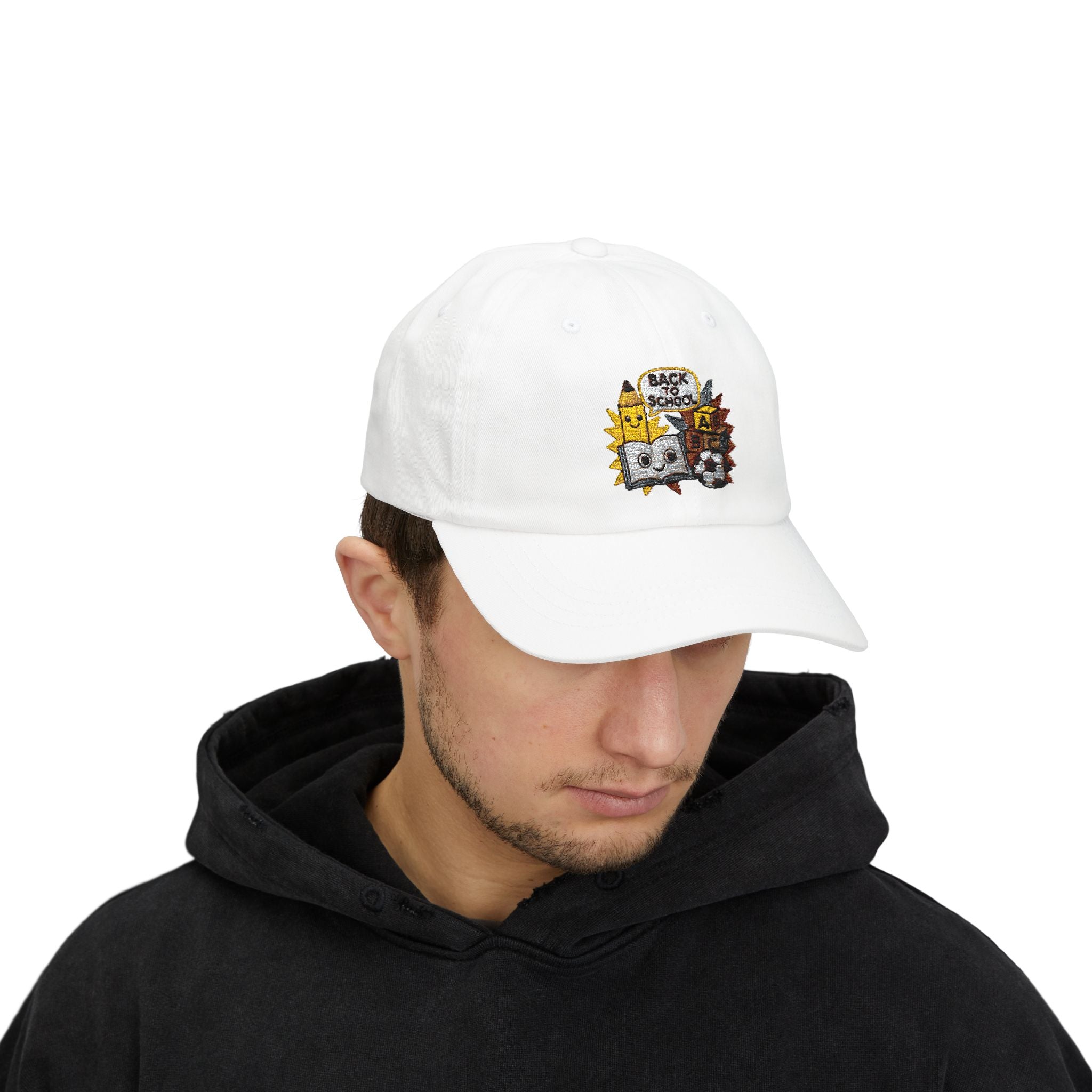 Back to School Embroidered Hat - Cute Pencil & Book Design, Teacher Baseball Cap, First Day of School Gift, ABC Blocks, Soccer Ball